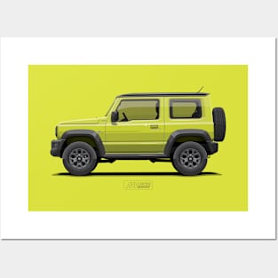 New Jimny JB74 Kinetic Yellow - Side Posters and Art